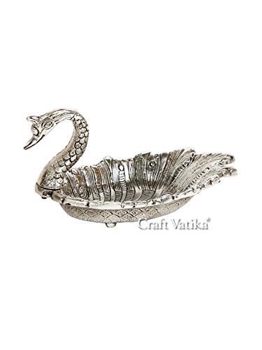 Image of CraftVatika Metal Swan Shape Dry Fruit Tray Bowl Serving Tray, Snacks, Floating Flowers Table Dining Home Decor. (Set of 1)