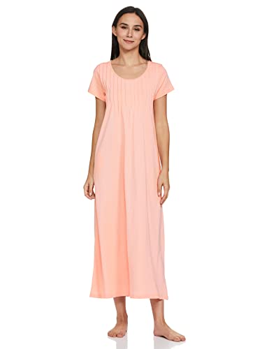 Image of Amazon Brand - Symbol Women Cotton Ankle-Length Casual Regular Nightgown (Available in Plus Sizes)