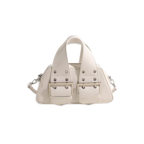 Moda Borse Messenger da Donna PU Pelle Borsa a Tracolla Impermeabile a Mano Capacità Media a Spalla Elegante Ascellare Lavoro Shopping Viaggio Tote Bianco