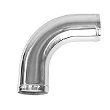 Ucreative 90 Degree Aluminum Alloy Tube Intercooler Pipe Air Intake Tube Silver Tone for Car OD: 3.0 Inch (76mm)