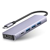VVG USB-C HDMI 5in1 ハブ 4K 60Hz 出力対応 Type-C 100W PD急速充電 1*USB3.0+2*USB2.0ポート 5Gbps超高速データ転送用 スリムハブUSB4/Thunderbolt 3/4/Window/MacOS/linux/IOS/Androidシステム対応 Mac Pro/Air/iPad Pro/iphone15 16など対応