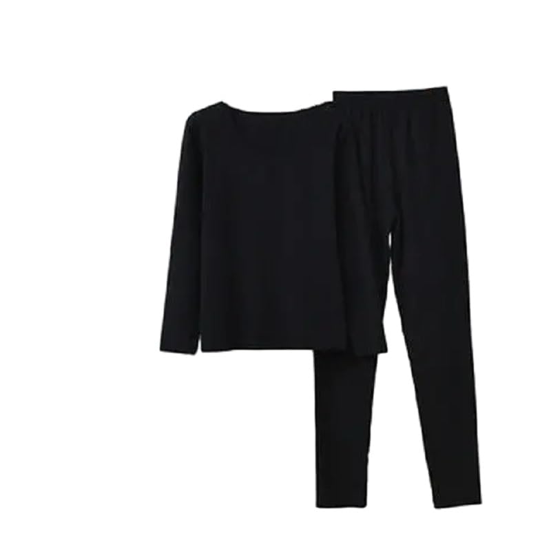 Ropa Interior Térmica Mujer - Conjunto De Lencería Informal para Otoño E Invierno, Tops Ajustados De Manga Larga Y Pantalones, Ropa Interior Gruesa, Conjunto De 2 Uds., Ropa Diaria