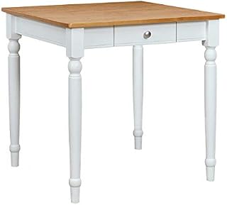 Ravenna Home Traditional Dining Table 29"H, White and Rustic Honey Pine