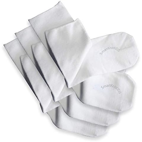 SmartKnitKIDS Sensory-Friendly Sensitivity Seamless Socks - 3 Pack (White, Large) Cover