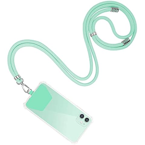 takyu Phone Lanyard, Universal Cell Phone Lanyard with Adjustable Nylon Neck Strap, Phone Tether Safety Strap Compatible for Most Smartphones (Green) Cover