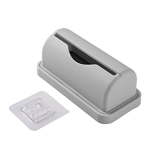 MagiDeal Porte-rouleau de distributeur de sac poubelle, boîte de rangement, distributeur de sac poubelle pour le bureau domestique, GRIS
