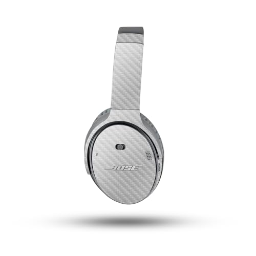 Image of MightySkins Carbon Fiber Skin Compatible with Bose QuietComfort 35 II Headphones - Cold Steel | Protective, Durable Textured Carbon Fiber Finish | Easy to Apply