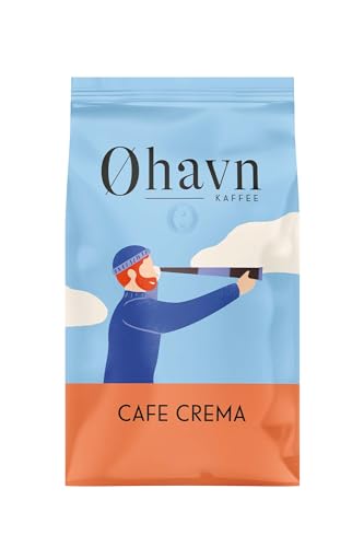 Øhavn Cafe Crema (1kg) | Für Siebträgermaschine, Kaffeevollautomaten & French Press | Aus Arabica & Robusta-Bohnen | Ganze Bohnen | Mittlere Röstung (American Roast)