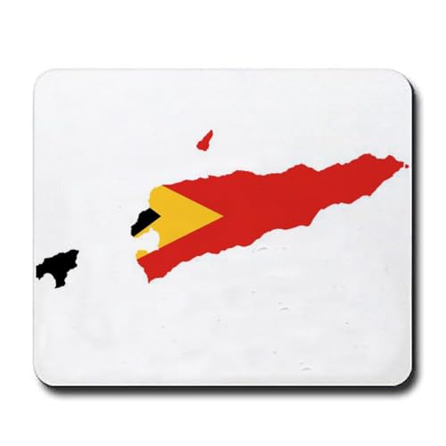 Tapis de souris motif drapeau du Timor oriental - 240 x 200 x 4 mm - Couleur : Timor oriental