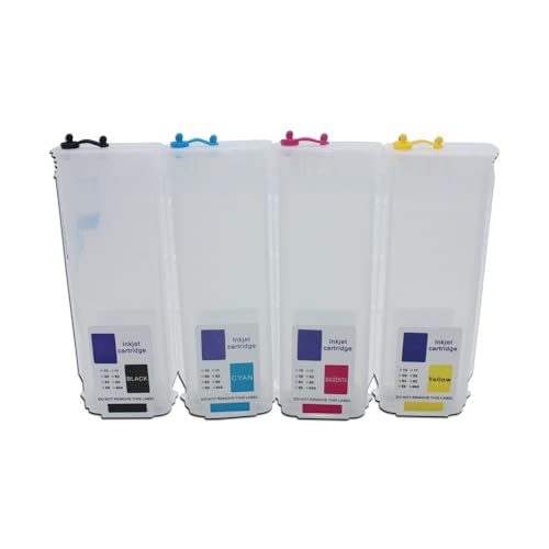 Refillable Ink Cartridge Compatible with HP10 82 HP500 Compatible with HP Designjet 500 800 500PS 800PS Plotter with Permanent Chip