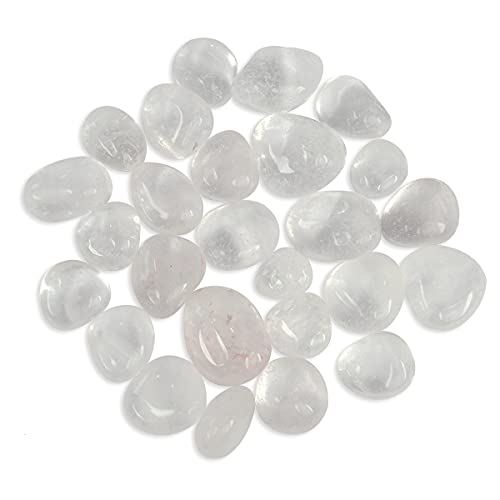 Image of Reiki Crystal Products Natural Clear Quartz Tumble Stone Raw Rough Stones for Reiki Healing and Crystal Healing Tumbled Stone (Color : Clear)