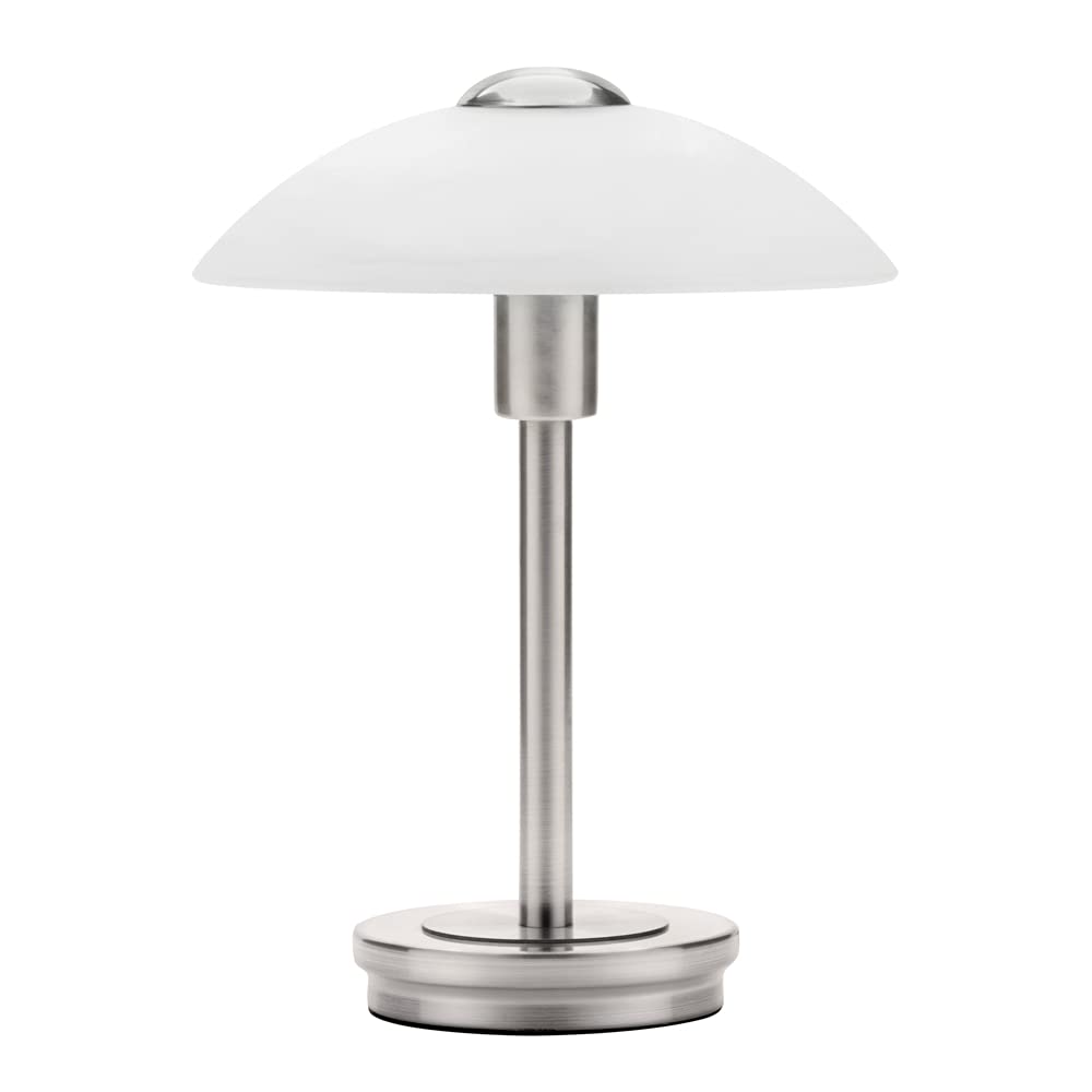 Litecraft Satin Nickel Touch Sensitive Table Lamp With Alabaster Glass Shade - (Single, )