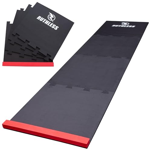 Ruthless | Puzzle Foam Dart Mat for Beginners and Professionals | Black & Red | 60 x 237cm.