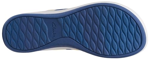 Image of Clarks Women's Arla Glison Flip Flop, Blue Print, 8.5 UK