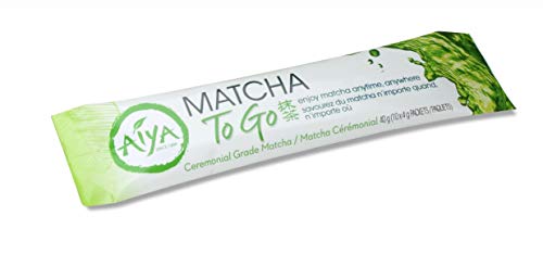 Aiya Matcha To Go Single Serve Packs - Ceremonial Grade Pure Matcha Green Tea Powder (10 Count) #TOP2