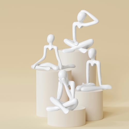 Set de 4 estatuas Thinker en resina para decoración miniatura 1