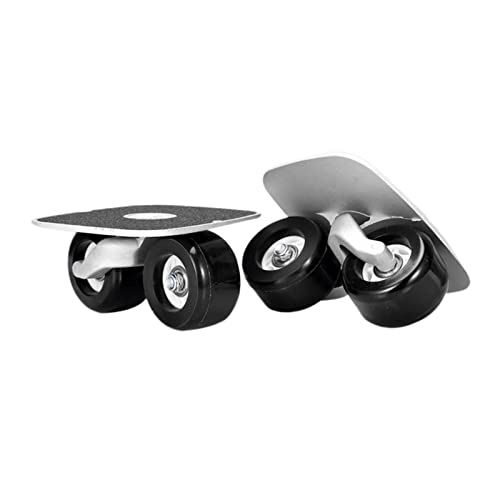 Oshhni Professional Skates, Roller Road Skating Board, Anti-Skid Plate Split for Beginner Boys Girls, Solid Black Wheels