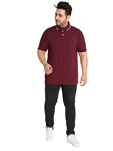 Image of CHKOKKO Men's Pluse Size Polo Cotton Regular Fit Half Sleeves T-Shirt