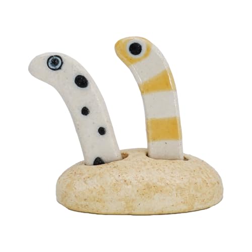 ふくべ屋 美濃焼 チンアナゴ ニシキアナゴ 箸置きペア 台座付き 4.5cm ユニークなデザイン 食卓用 インテリア ギフトにも最適