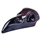 RUIJINGYUAN Garnet Raven Statue Skull - Crystal Decor, Crow Decor Figurine, Spiritual Healing Stone, Meditation & Gothic Gift, Home Office Collection