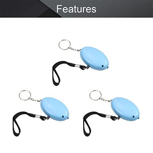 Image of Othmro 3 Pack 130DB Personal Alarm with LED Lights, Emergency Safety Alarm for Women, Men, Children, Elderly, Light Blue