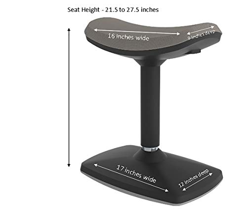 Image of Learniture Adjustable-Height Active Motion Stool w /Saddle Seat - Flexible Seating for School Classroom, Office or Home - Gray (LNT-NUS500-GR-SO)