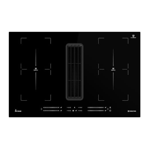 KKT KOLBE IND800DRAFT Induction Hob with Extractor Hood, 80 cm, Induction Hob, 7 kW, 4 Zones, 15 Levels, Frameless
