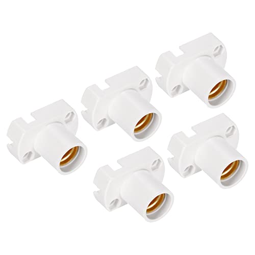 PATIKIL Screw-in E12 Mini Bulb Holder 5 Pack Light Beads Lamp Bases Socket Circuit Electrical Experiment Lighting DIY Accessories White