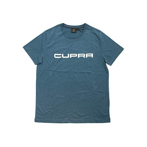 Camiseta Cupra azul petrol original Seat con cuello redondo y logotipo