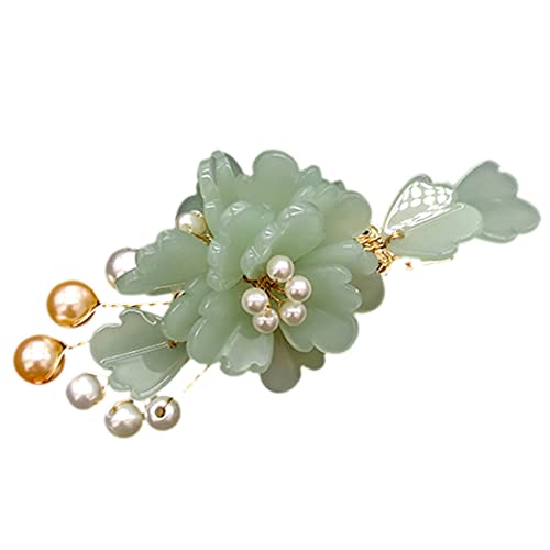 Pinza de pelo de cocodrilo para fiestas y ceremonias con flores retro de perlas