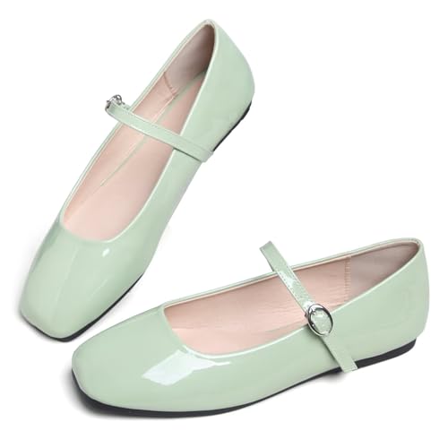 Image of LUXINYU Women's Slip on Flats,Classy Round Toe Solid Classic Mary Jane Ballet Dance Shoes Soft Comfortable PU Flat Shoes