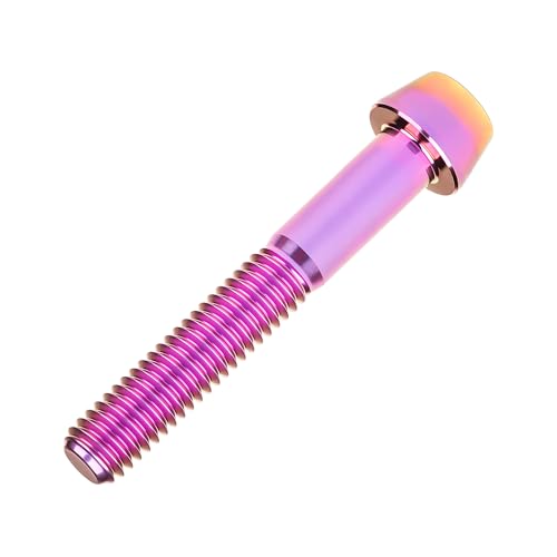 Image of Titanium Ti Bolt M5x9 16 18 20 25 30 35 40 45 50 55 60mm Tapered Head Screws Pack of 4 (M5x40mm, Purple Gold)