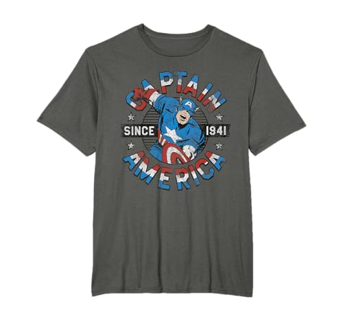 Marvel Avengers Vintage Captain America Comic Hero Since 41 T-Shirt