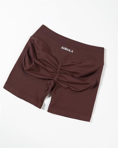 Image of AUROLA Influence Workout Shorts for Women,2.5 3.5 4.5 5.5 6.5 No Roll Up Squat Proof Scrunch Seamless Compression Gym Short