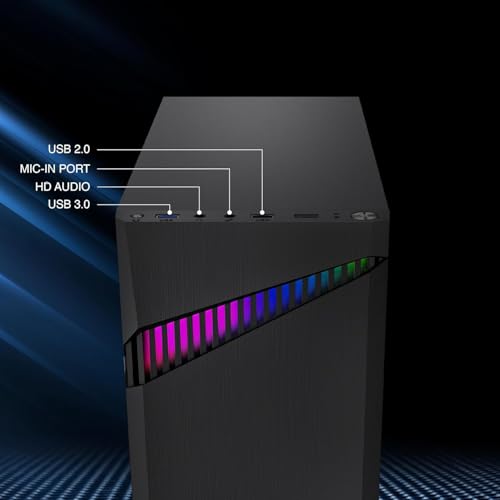 Image of Pratyush Gamer V7 Gaming and Editing Desktop Computer PC - Core i7-3770 3rd Gen Processor CPU, 4GB GT730 Graphic Card, 16GB RAM, 1TB SSD, 9 USB, HDMI, Win 11, Wi-Fi, Heavy Cabinet with RGB Lights
