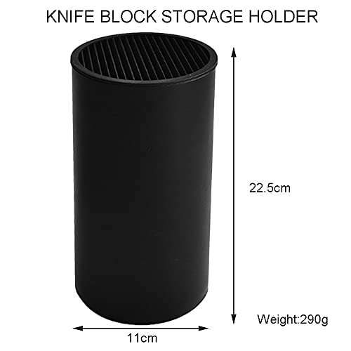 Universal Knife Holder, Round Knife Block Without Knives,Knife Block Storage Holder for Protecingt Blade Space Saver(Black) - Image 3