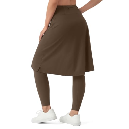 beroy Women's Knee Length Skirt with Fleece Full Leggings Athletic Tennis Skorts Modest Skirted Legging Pockets3