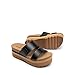 DREAM PAIRS Women's Platform Slides Sandals Comfortable Arch Support Footbed Two Strap Slip-on Fashion Beach Wedge Sandals,Size 7.5,Black,DWUMSS2533