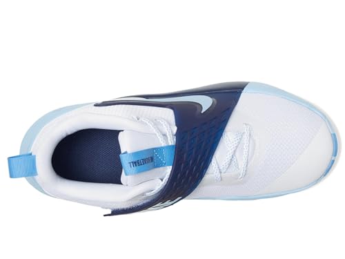 Nike Team Hustle D 12 (Big Kid) Sneaker, White/University Blue/Psychic Blue, 5 US Unisex2