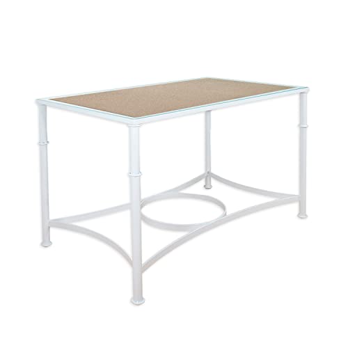 El Herrero Mesa De Forja Para Salon, Comedor, Cocina, Mesa De Centro, Jardin 120x70 Regulable A Doble Altura. Ideal Para Ropa Camilla White, Con Aro Tablero Cristal 6mm El Herrero Mesa De Forja Para Salon, Comedor, Cocina, Mesa De Centro, Jardin 120x70 Regulable A Doble Altura. Ideal Para Ropa Camilla White, Con Aro Tablero Cristal 6mm