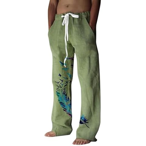 Mens Gym Joggers Sweatpants, Causal Slim Fit Running Trousers Tracksuit Jogging Bottoms with Double Pockets White Slacks Big and Tall Gym Trousers Men SweatShorts SweatShorts (Green,XL) Cover