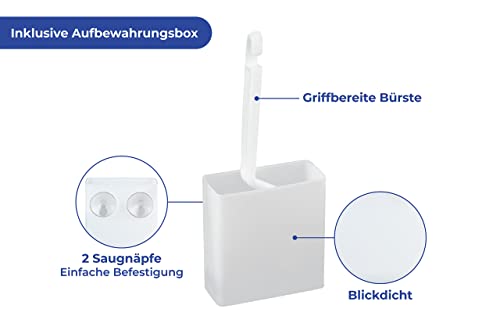 Maximex WC-Randreiniger mit Box, praktische abgewinkelte WC-Reinigungsbürste, Inklusive Wandaufbewahrungsbox, Maße (B x H x T): 4,5 x 23 x 9,2 cm