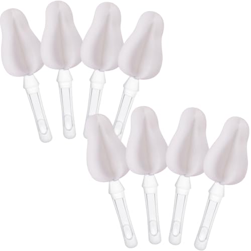 Image of INVODA Nipple Brush Replacement Heads 8PCS Sponge Bottle Brush Head Baby Bottle Nipple Cleaner Detachable Nipple Brush Refill Replacement Head (White)