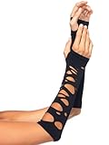 Leg Avenue Womens Distressed Glove Arm Warmers Costume Accessory, Black Distressed, O/S