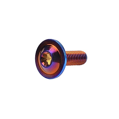 Image of Titanium Torx Head M6 x15 20mm Bolt Screw for Bicycle Motorcycle Car Modification Pack of 6 (Fire Burning Blue, M6x20mm)