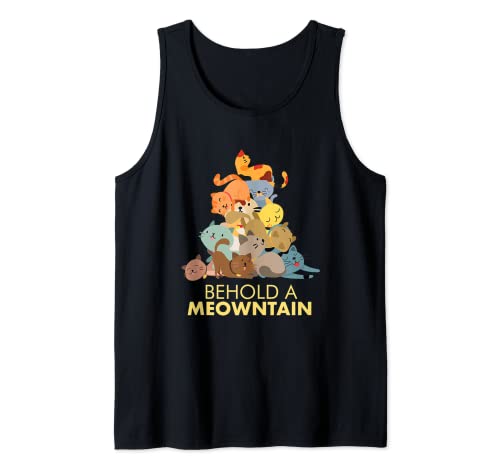 He aquí a Meowtain Cat Lovers Animal Camiseta sin Mangas
