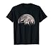 T-shirt avec silhouette de loup hurlant devant la pleine lune T-Shirt