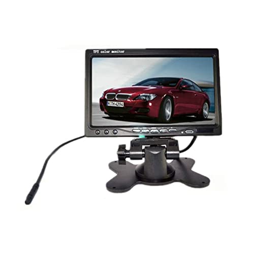 TOPPERFUN LCD Color Car Rearview Monitor with Dual Video Input Ir Remote Controller Stand for Easy Viewing for DVD and Playback