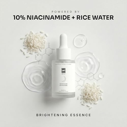 Image of MIWI 10% Niacinamide Serum for oily skin with Rice water and Hyaluronic Acid | For Dry skin, Acne Marks Reduction and Serum for Glowing skin | Face serum for women and men | for All Skin Types