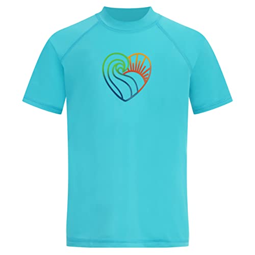 Image of Kanu Surf Girls' Jade Rash Guard UPF 50+ Sun Protection Short Sleeve Swim Shirt